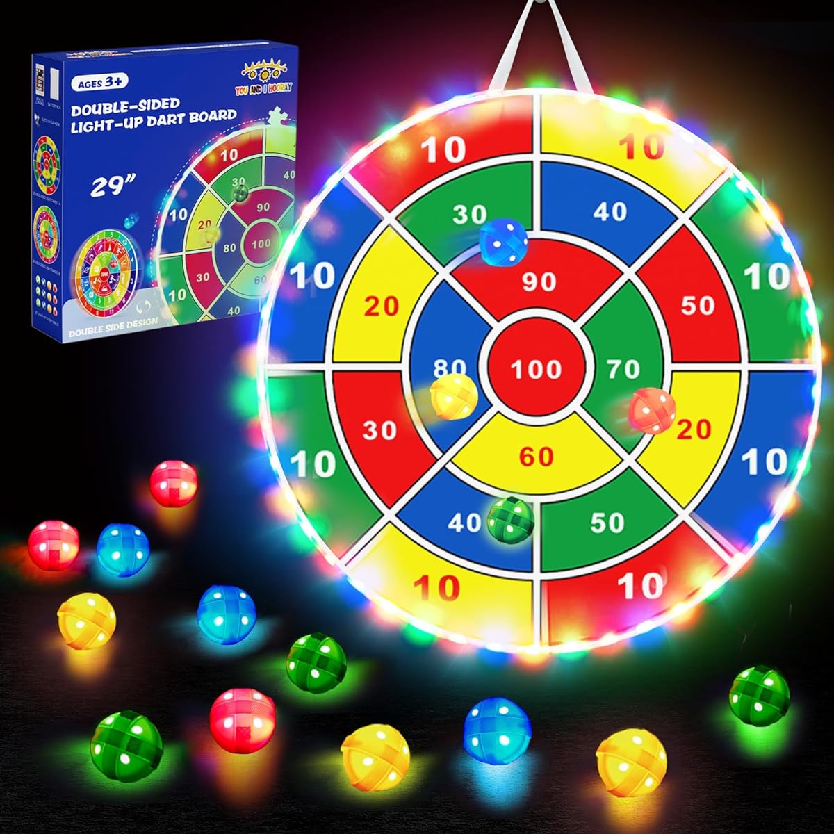 29 inch LED dart board for kids