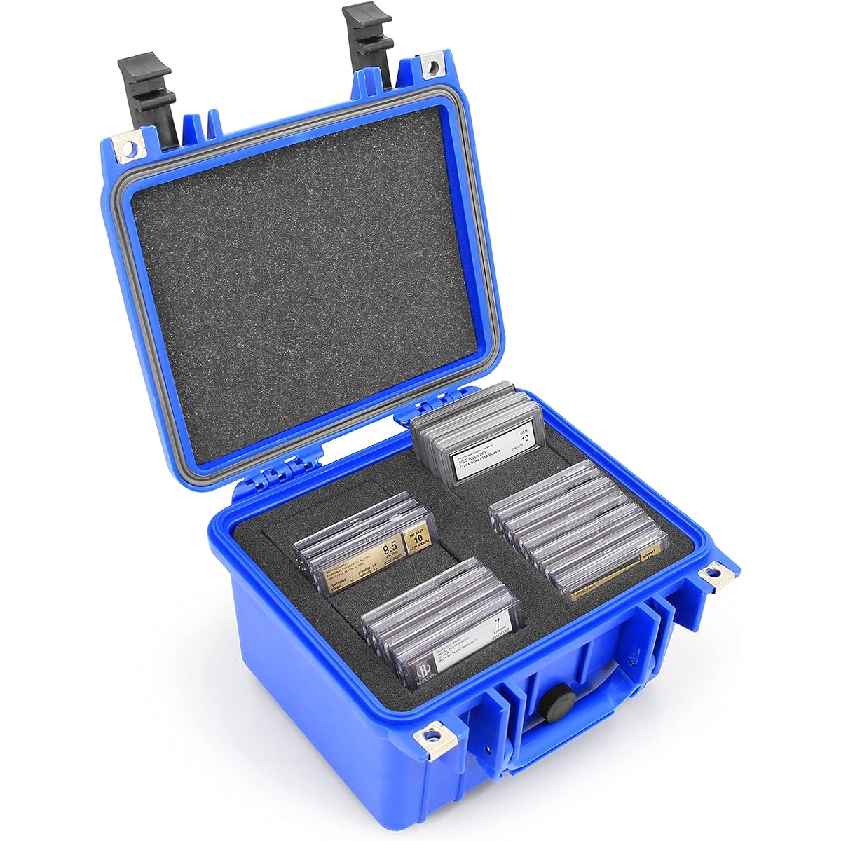 CASEMATIX Graded Card Storage Box Case for 30+ BGS PSA Graded Sports Trading Cards or 150+ Top Loader Card Case Waterproof Graded Card Box with Scratch Resistant Card Case Dividers