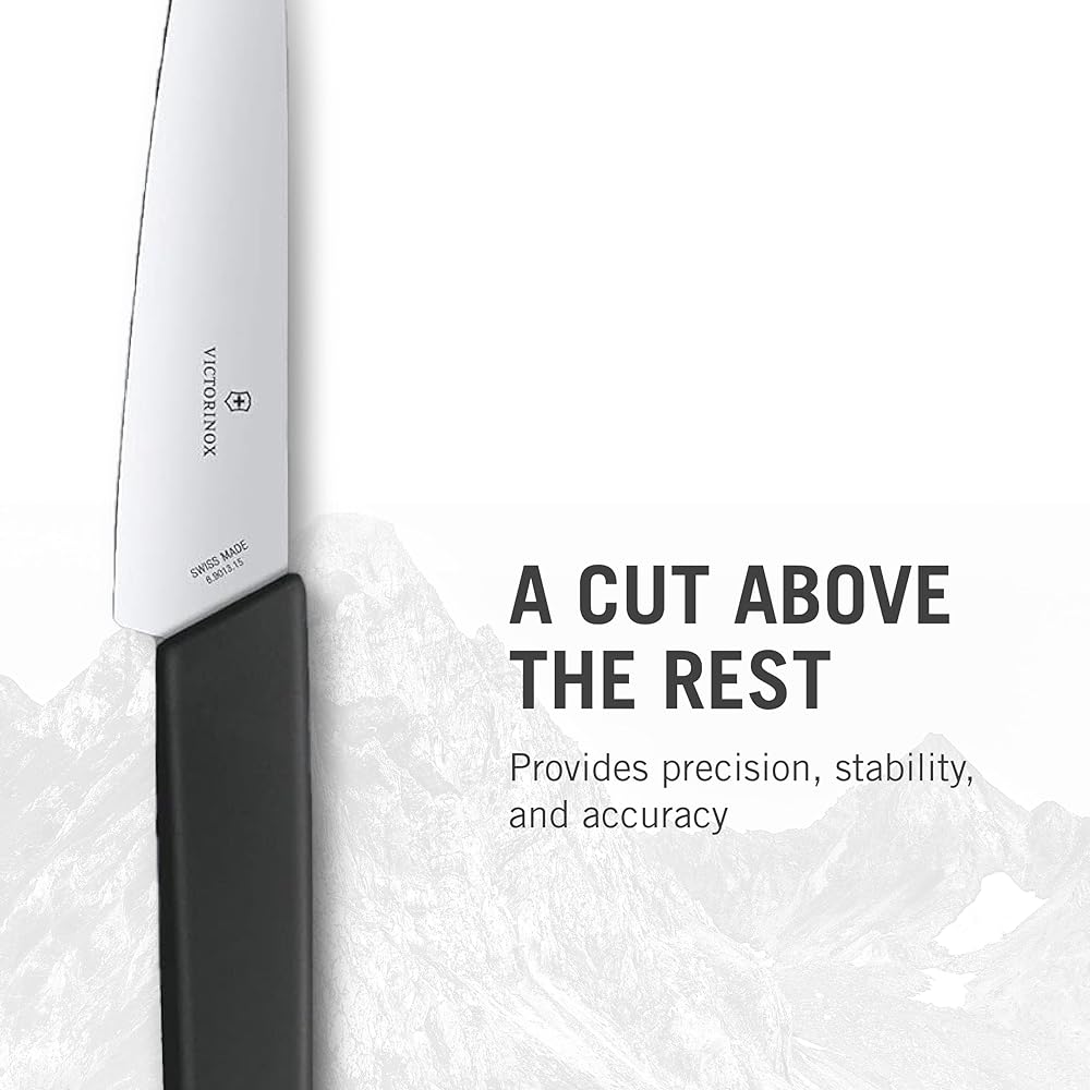 VICTORINOX Chef Knife Office Knife 15cm Black Swiss Modern Gyuto Knife All Purpose Knife Compact 6.9013.15B