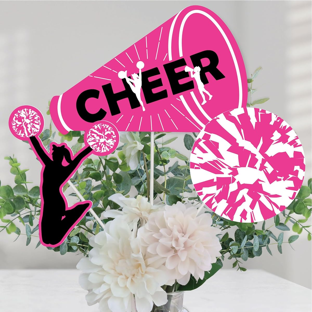 We Got Spirit - Cheerleading - Birthday Party Cheerleader Party Centerpiece Sticks - Table Toppers - Set of 15