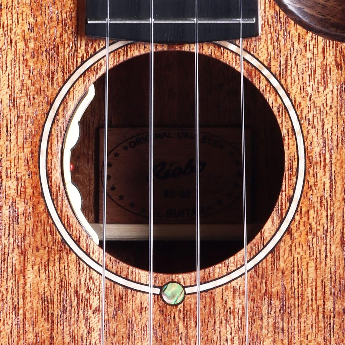 Riobo Electric Ukulele Beginner Set Professional Instrument Tenor Size Hawaiian Ukulele Mahogany Solid Ukulele Accessories: Ukulele, Strap, Pick, Tuner, 10mm Thick Bag (Electric, 26 inches)