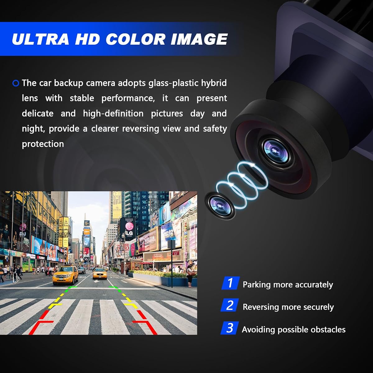 Rearview Backup Camera Compatible with Ford Transit Cargo Passenger 2015-2019, 170° Wide Angle HD Color Night Vision Guidelines Waterproof Backup Camera CK4Z-19G490-A Reverse Camera Replacement