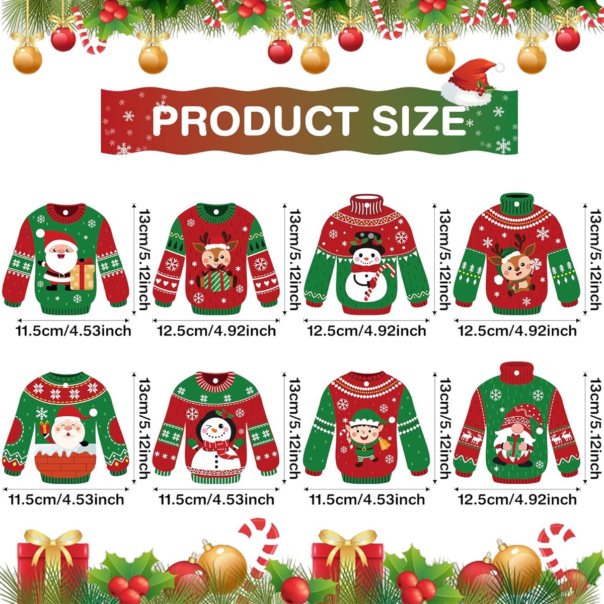 40pcs Christmas Ugly Sweater Craft Kit Winter Party Paper DIY Ornaments Christmas Tree Ugly Sweater Hanging Ornaments for Kids Adults Christmas Sweater Party Home Tree DIY Art Craft Supplies Decoration