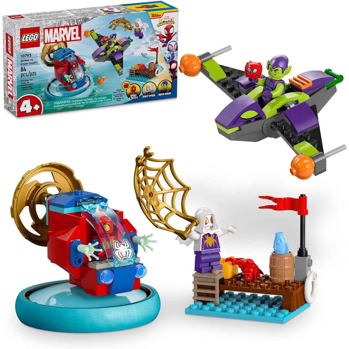 LEGO Marvel Spider-Man vs. Green Goblin, Superhero Toy with Green Goblin Figure, Marvel Toys for Young Superhero Fans, Spider-Man Toy for Kids Ages 4-6 10793