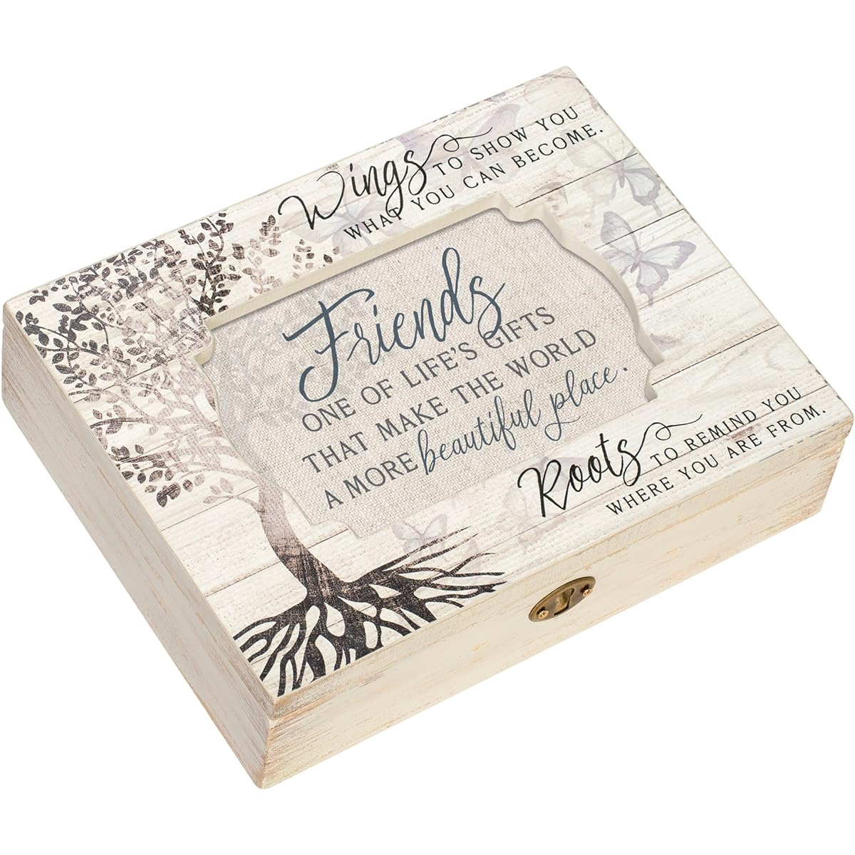 Cottage Garden Friends Make World Beautiful Tree Decoupage Music Box Plays That's What Friends Are For