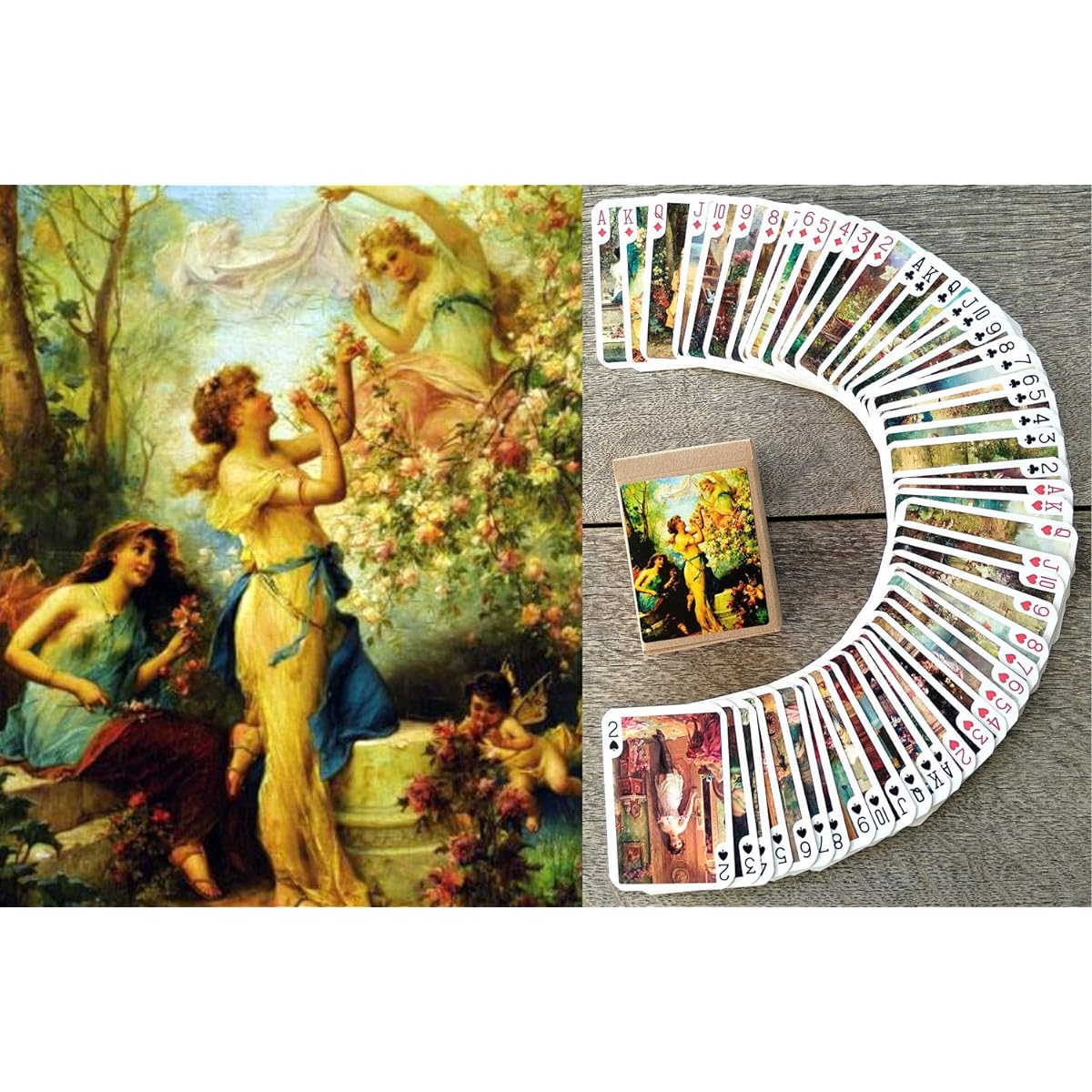 HANS ZATZKA Playing Cards (Poker Deck 54 Cards All Different) Vintage Retro Museum Painting Fantasy Pinup