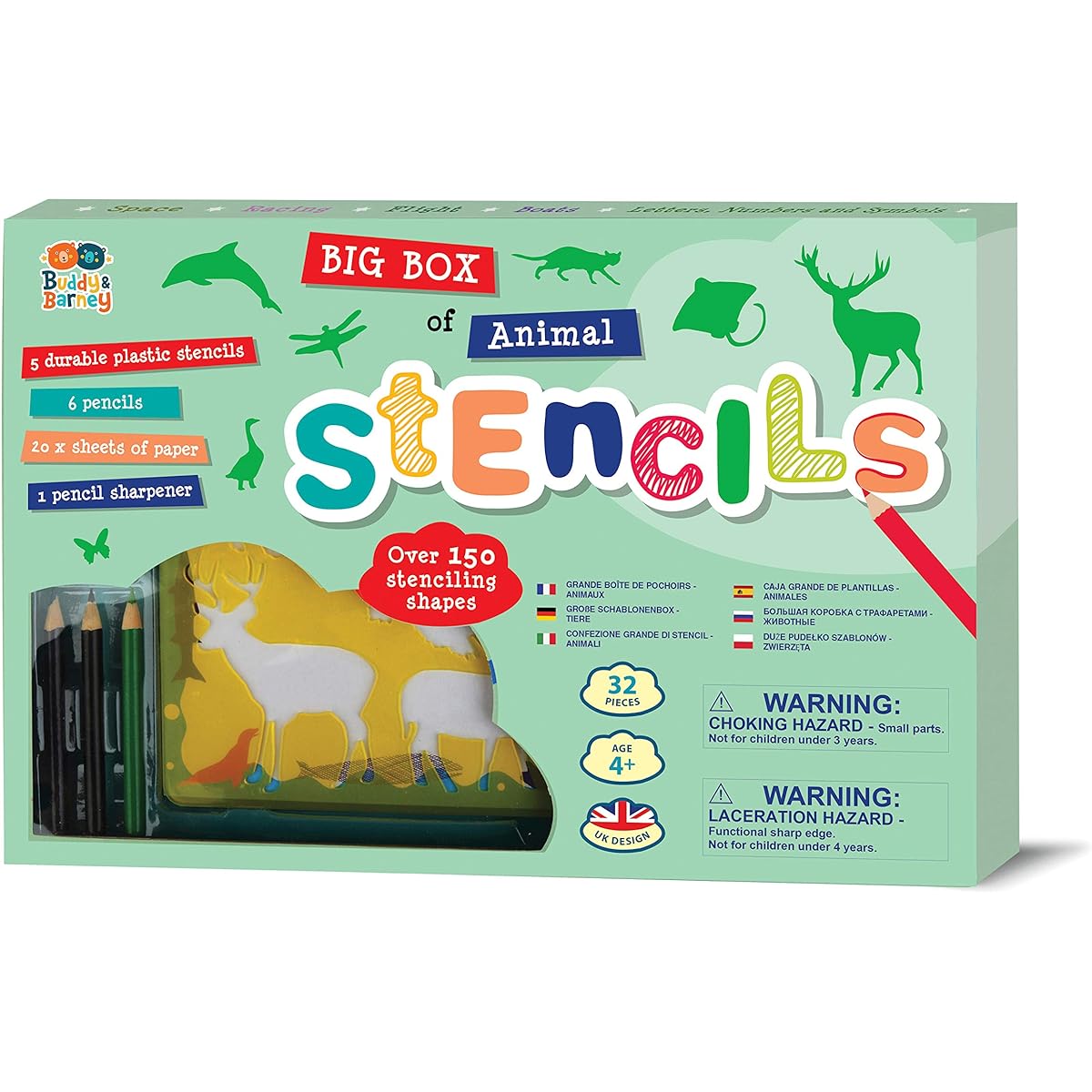 Barney & Buddy BA025 Animal Stencils Big Box
