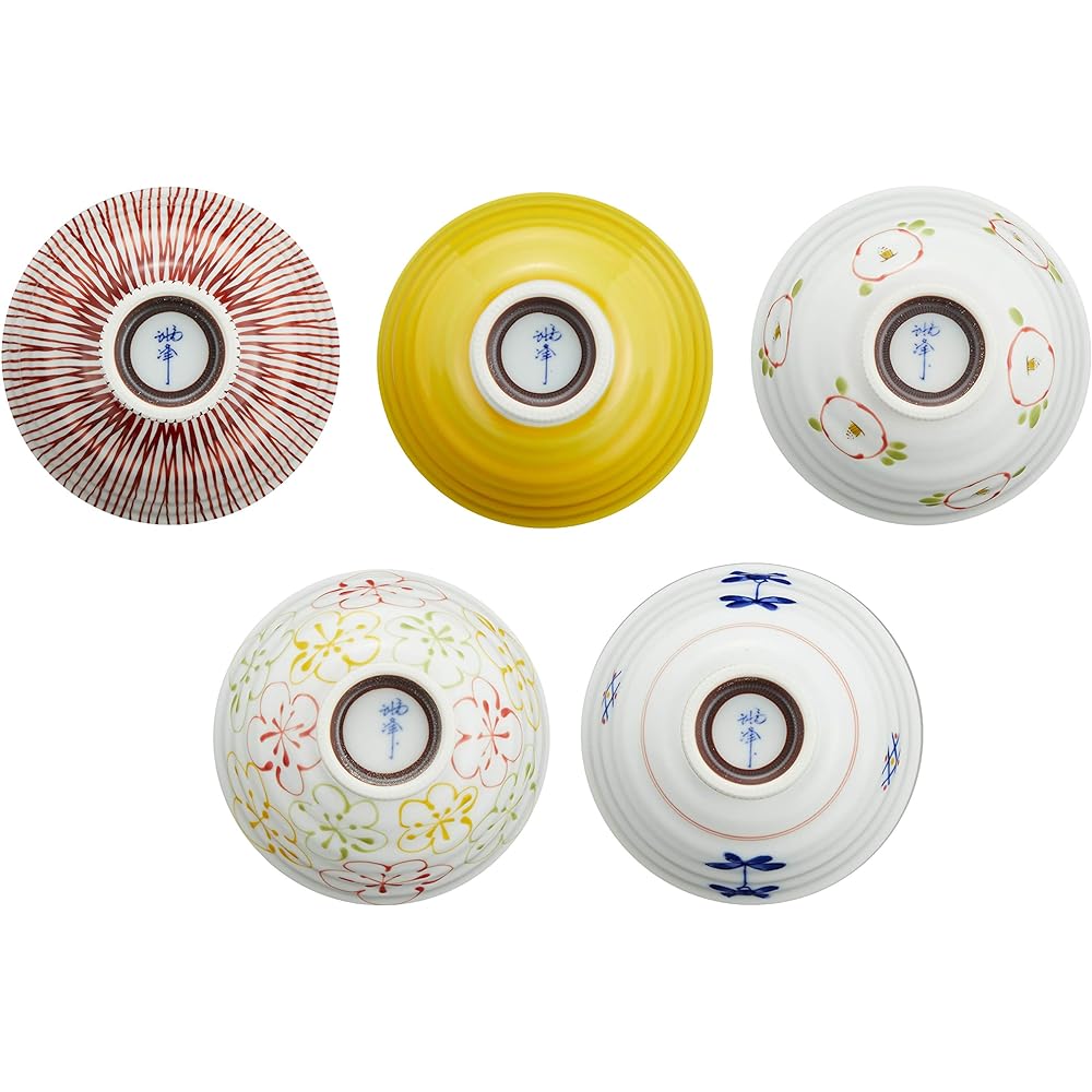 Rice bowl, white, 11cm, Hasami ware, Fukumine kiln, picture change (small), 5-piece set 52549