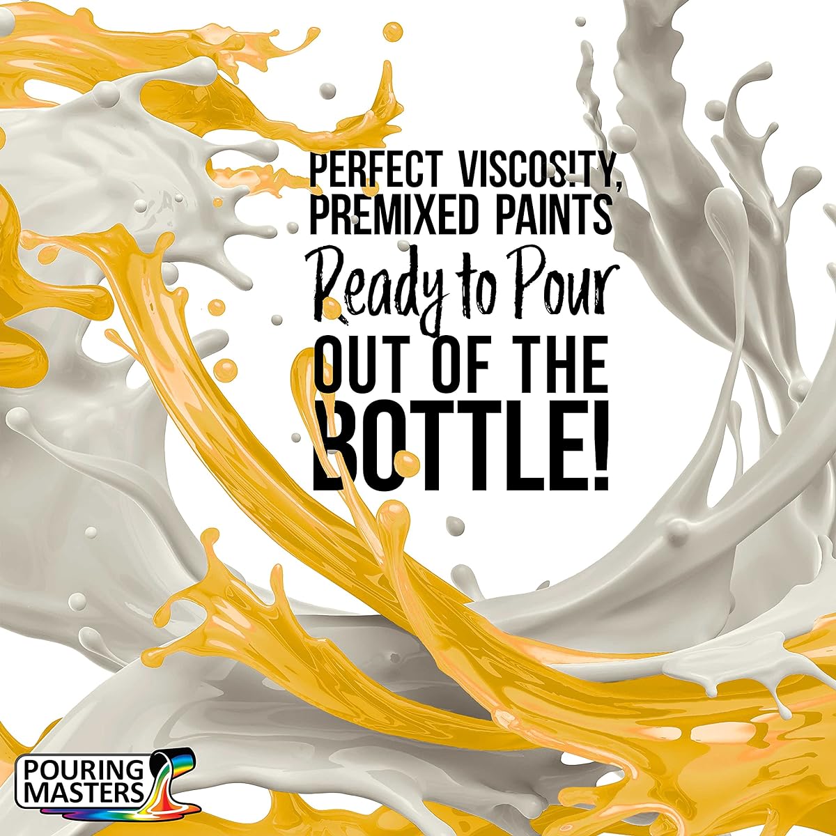 Pouring Masters Sunflower Iridescent Special Effects Pouring Paint - Quart Bottle - Acrylic, Ready to Pour, Mix and Water-Based for Canvas, Wood, Paper, Crafts, Tile, Rocks and More