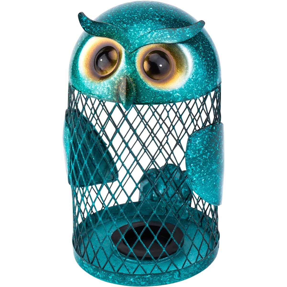 LEYON Owl Coin Box Piggy Bank for Adults Kids Iron Animal Art Handcraft Birthday Christmas Memorial Day Baby Shower Home Decoration Ornament (Blue)
