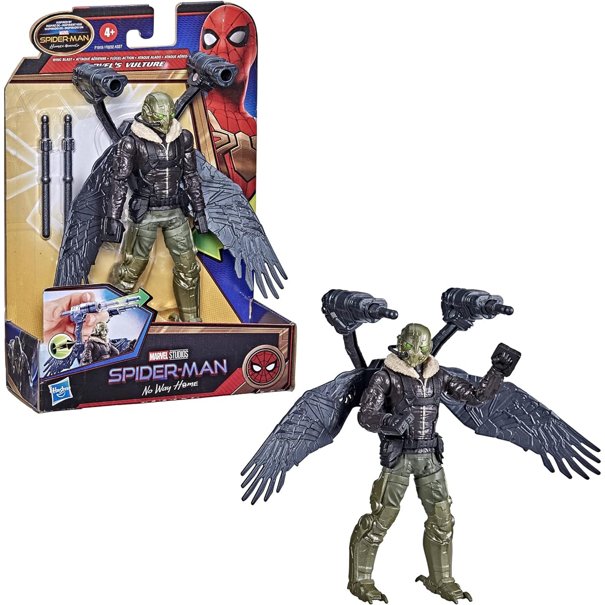 Spider-Man Marvel 6" Deluxe Wing Blast Marvel's Hagel Movie Inspired Action Figure Toy with Explosives Ages 4+
