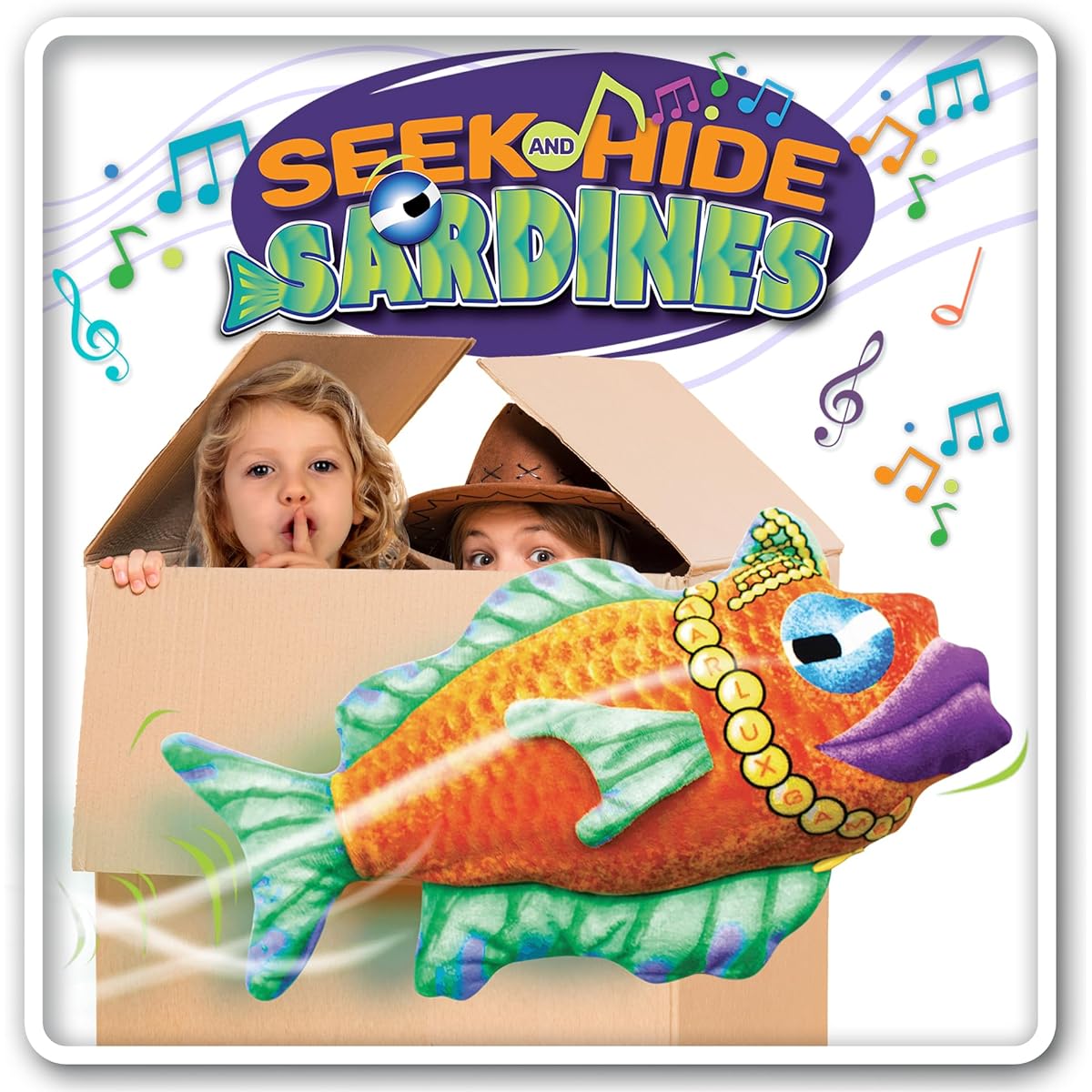 Search and Hide the Sardines - Hide as a Group with Singing Fish! | Ages 5+, 4-16 | Hide and Seek Toys for Kids | Party Games for Kids | Interactive Games | Family Group Gifts | Goofy and Silly!