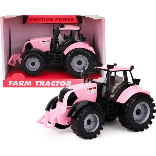 Toyland Friction Farm Tractor with Opening Bonnet (Pink)