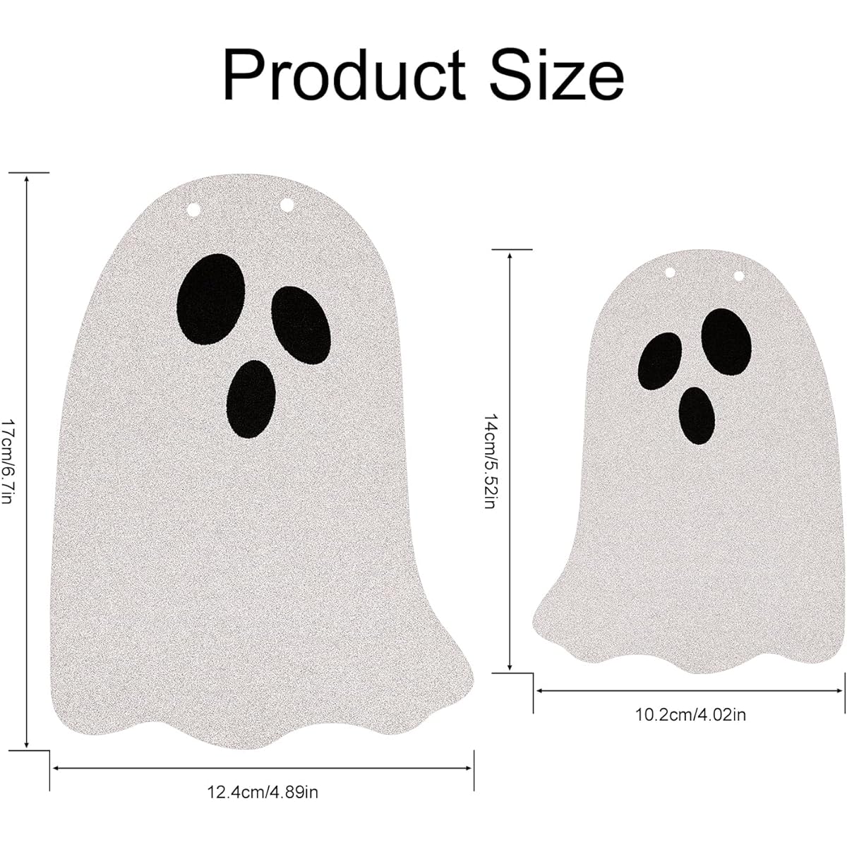 2 Pieces Halloween Hanging Ghost Banner Glitter Halloween Party Banner DIY Halloween Ghost Decoration for Haunted House Doorway Party Wall Fireplace