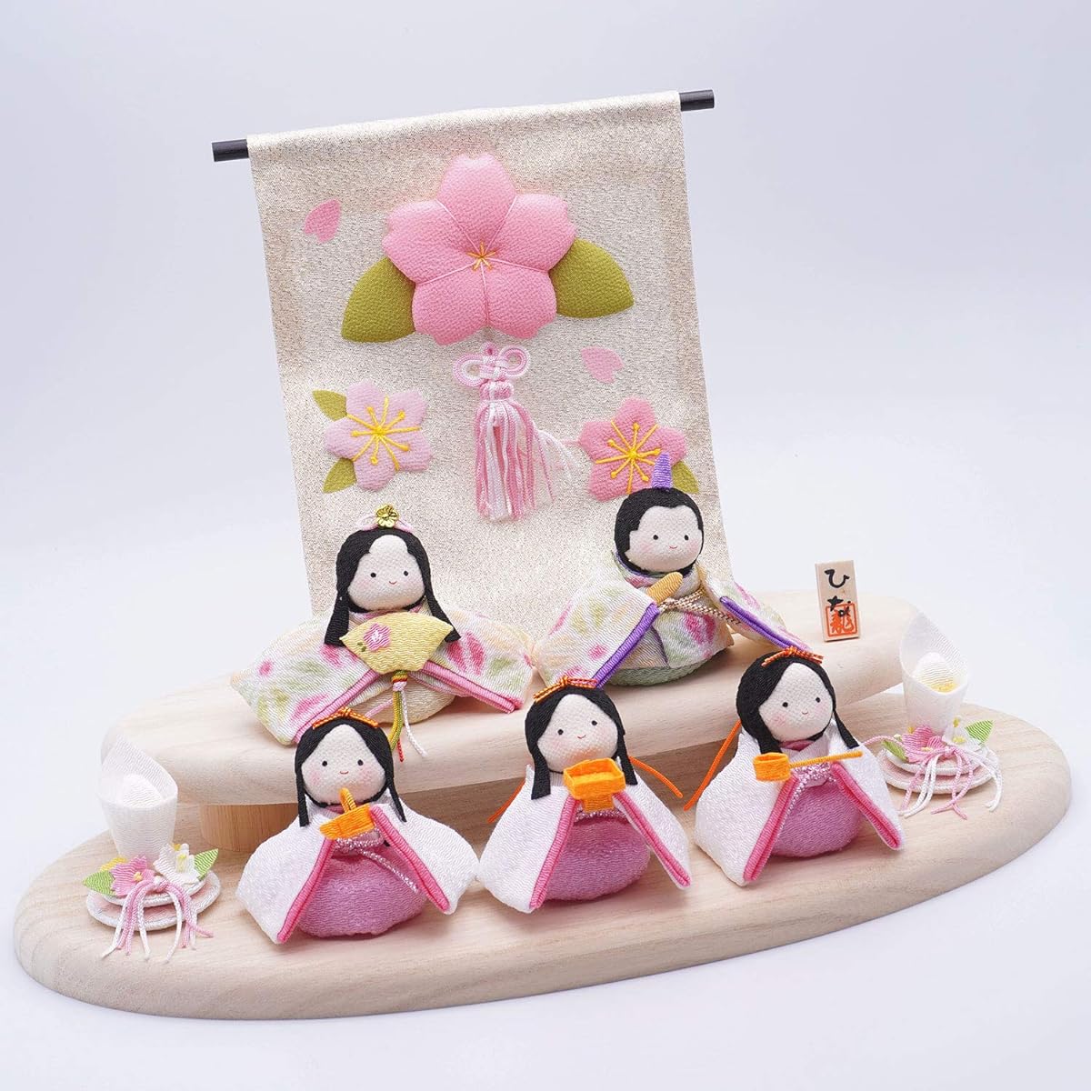 Ryukodo (Ryukodo) 5 potteri chicks (hemp leaves) wooden stand decoration set 1-890
