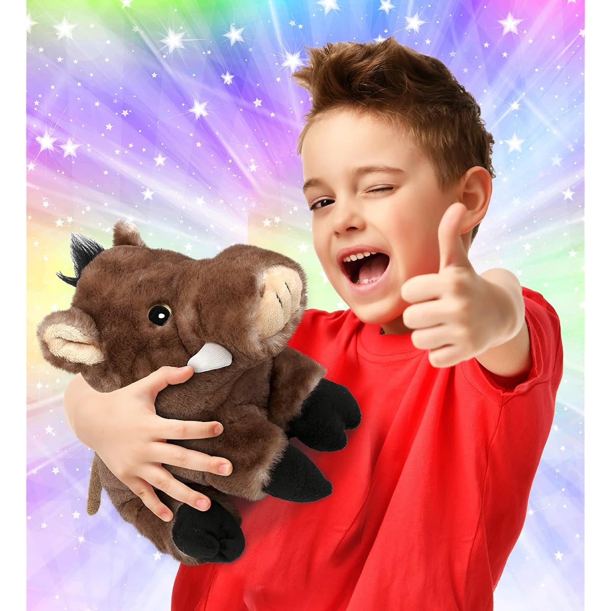 Puzzled Wild Boar Super Soft Stuffed Plush Toy Plush Animal Theme 7" Unique Huggable Adorable New Friend Gift Item #5328