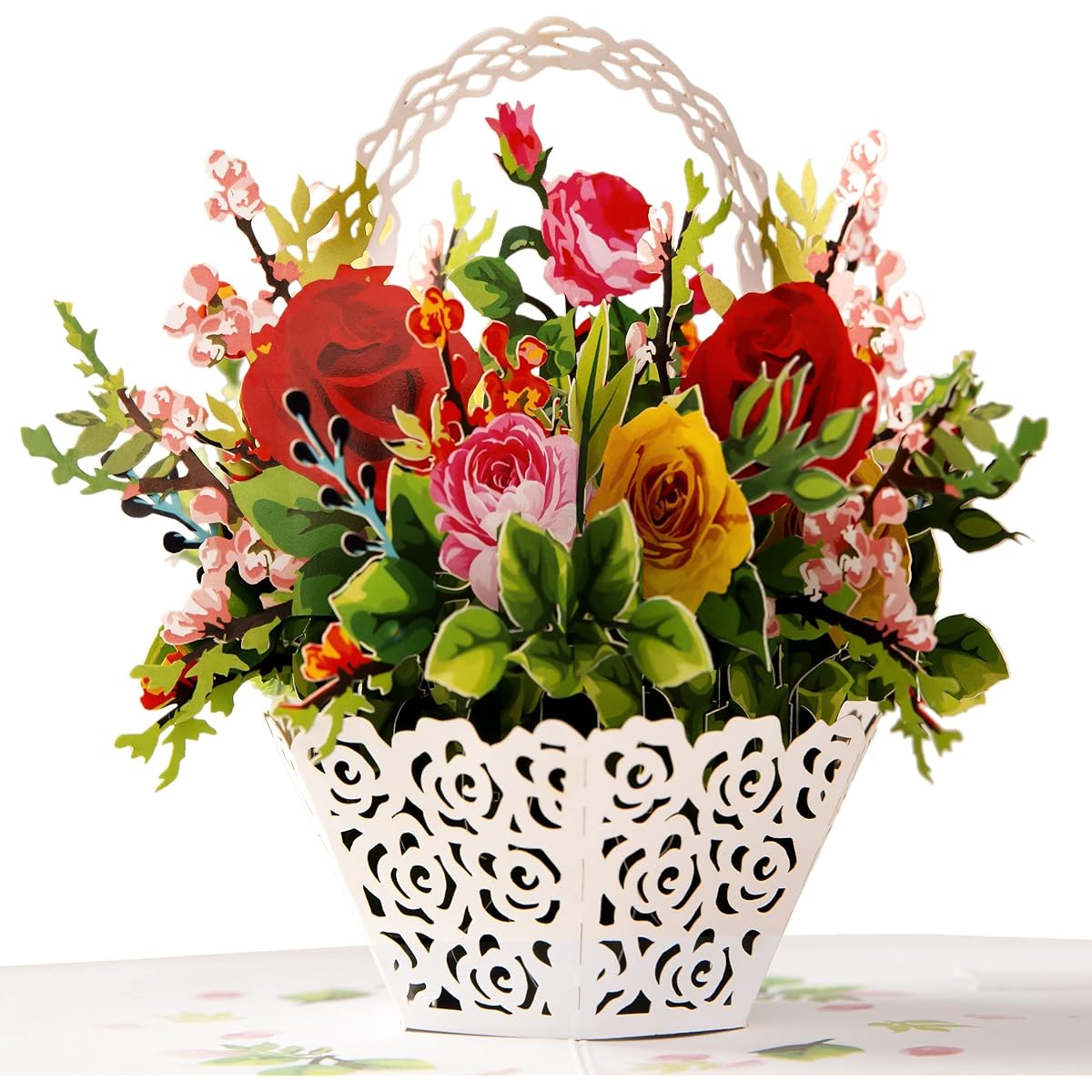 Cute pop colorful flower basket