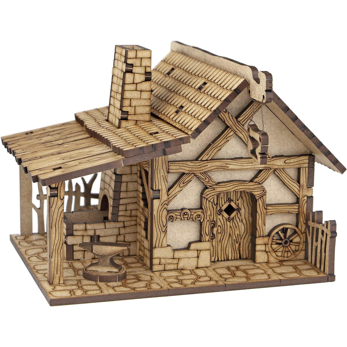 TowerRex Smithy D&D Miniatures Wood - Handcrafted Wooden Miniatures for Dungeons & Dragons