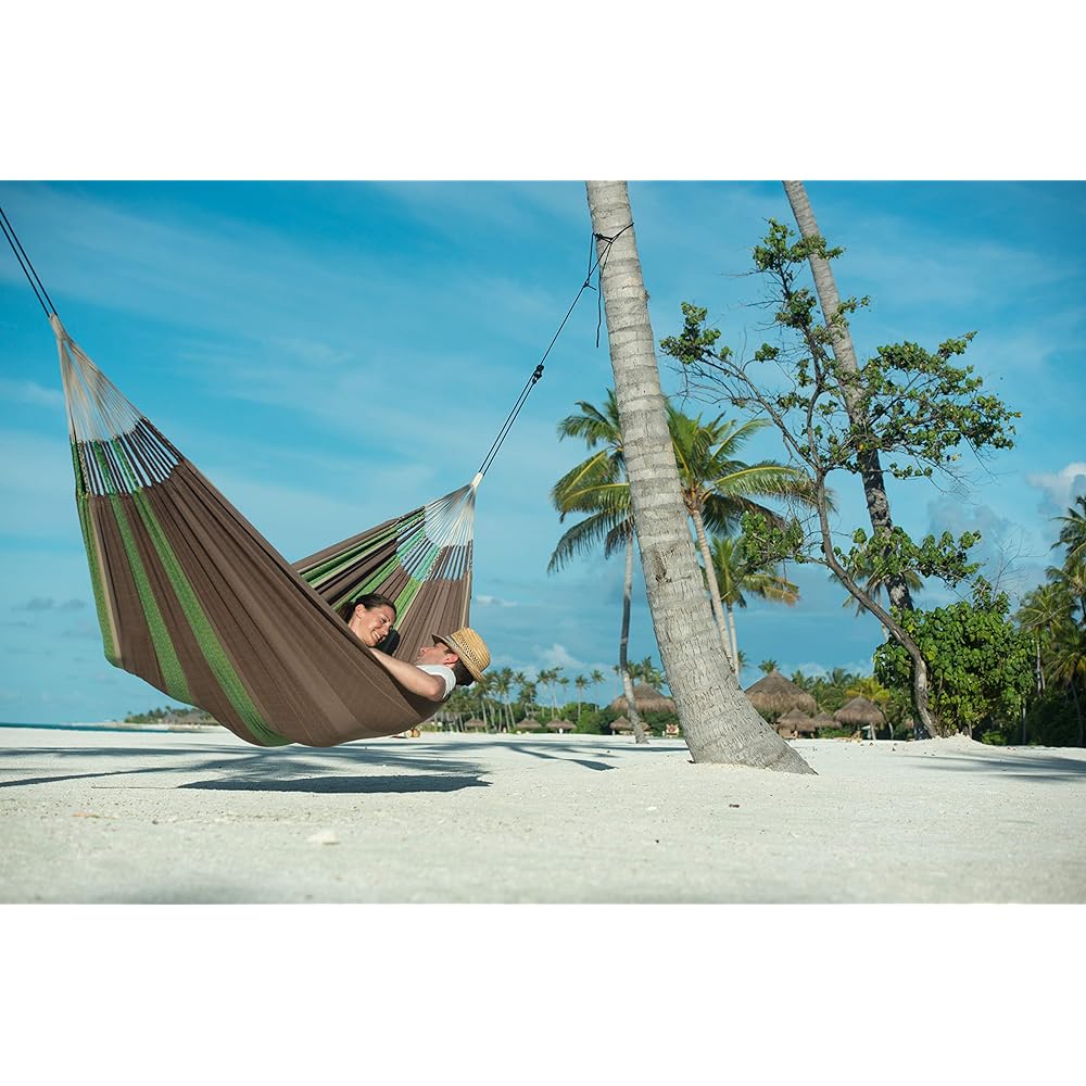LA SIESTA Classic Hammock King Size FLORA [for 1-3 people] Organic Cotton Chocolate FLH18-6