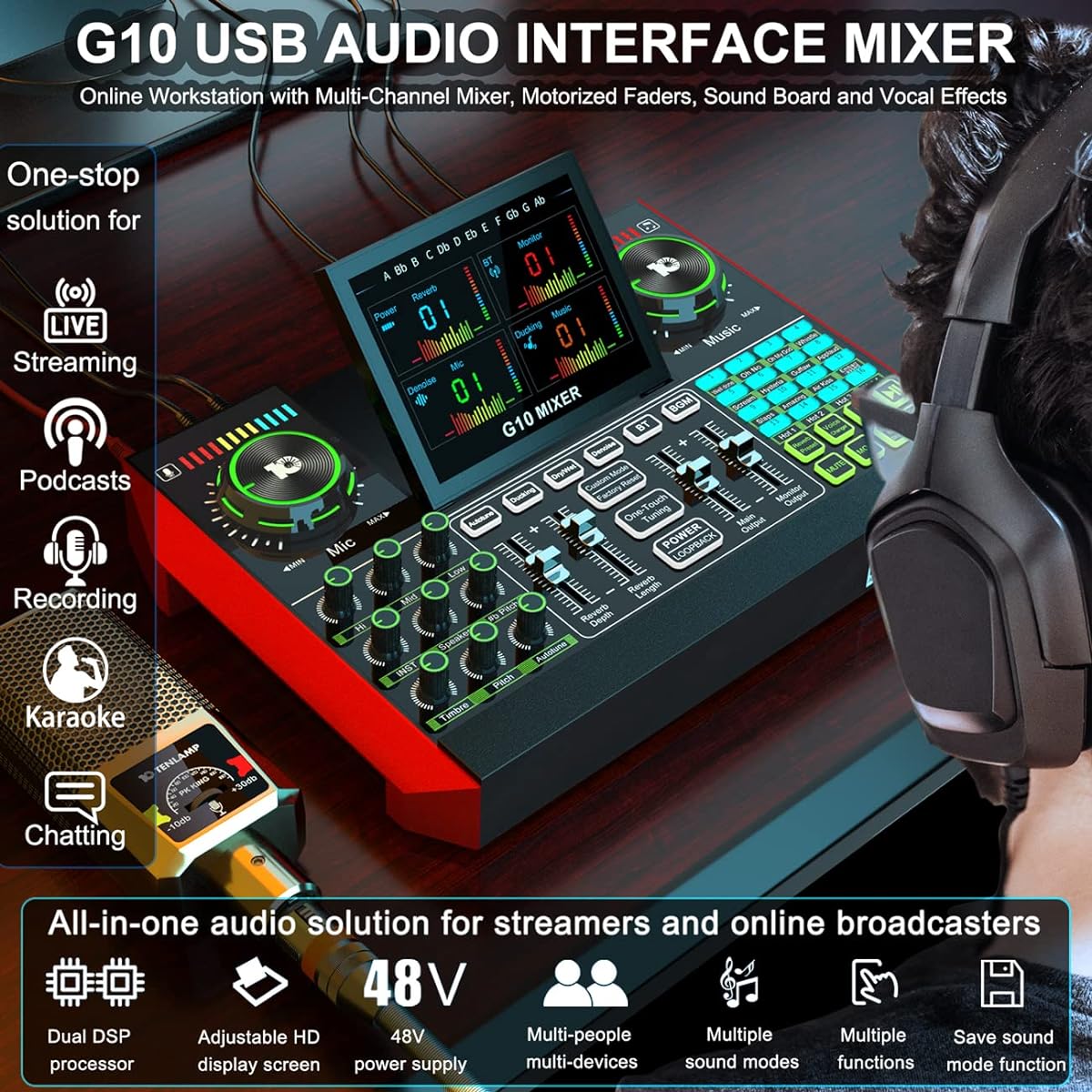 G10 Audio Interface with Mixer and Sound Card (G10 MIXER)