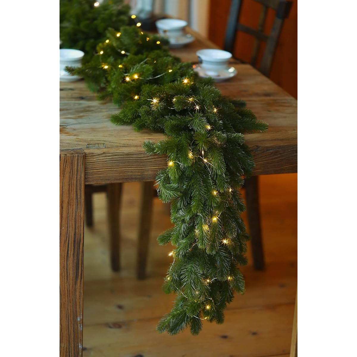 PARTY JOY Christmas Garland with LED lights