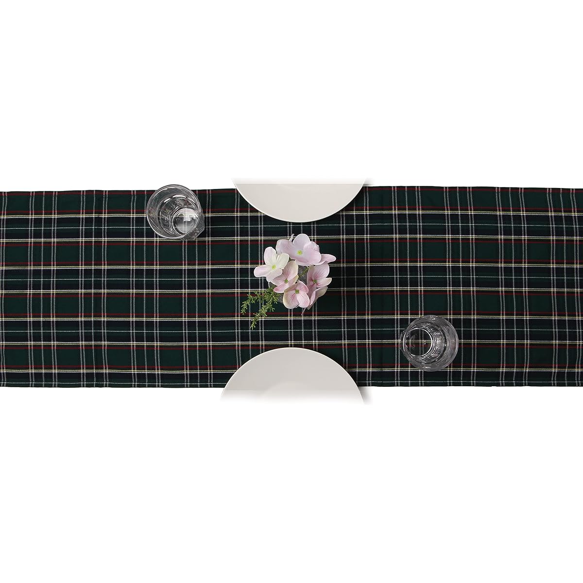 Ruth&Boaz Traditional Scottish Tartan Plaid SquareTablecloth for Famly Dinners & Christmas Parties (Green, Table Runner(30cmx182cm))