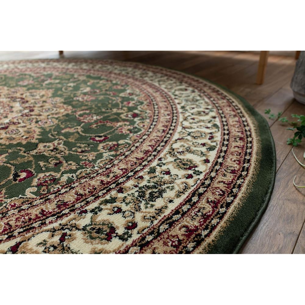 Sayan Sayan Persian Style Round Rug Mat Legend I Diameter 133 Green Wilton Weave