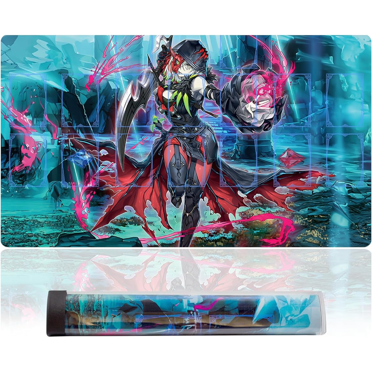 sabermaster ygo playmat game competition pad mat card binder deck 23.6x13.7 inches (1)