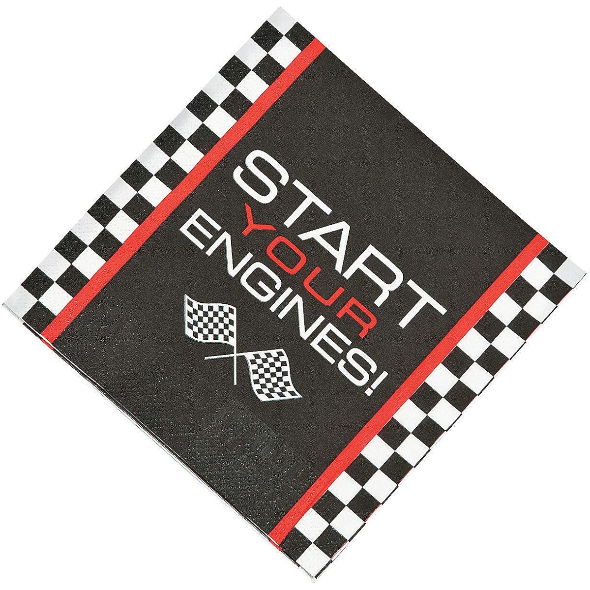 Race Car Checker Lunch Napkin (16)