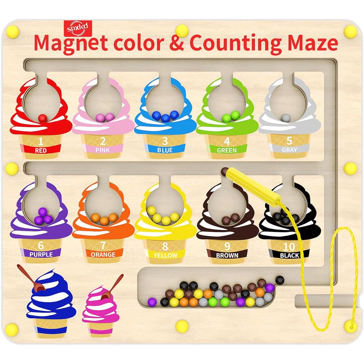 spxkd magnet color and number maze
