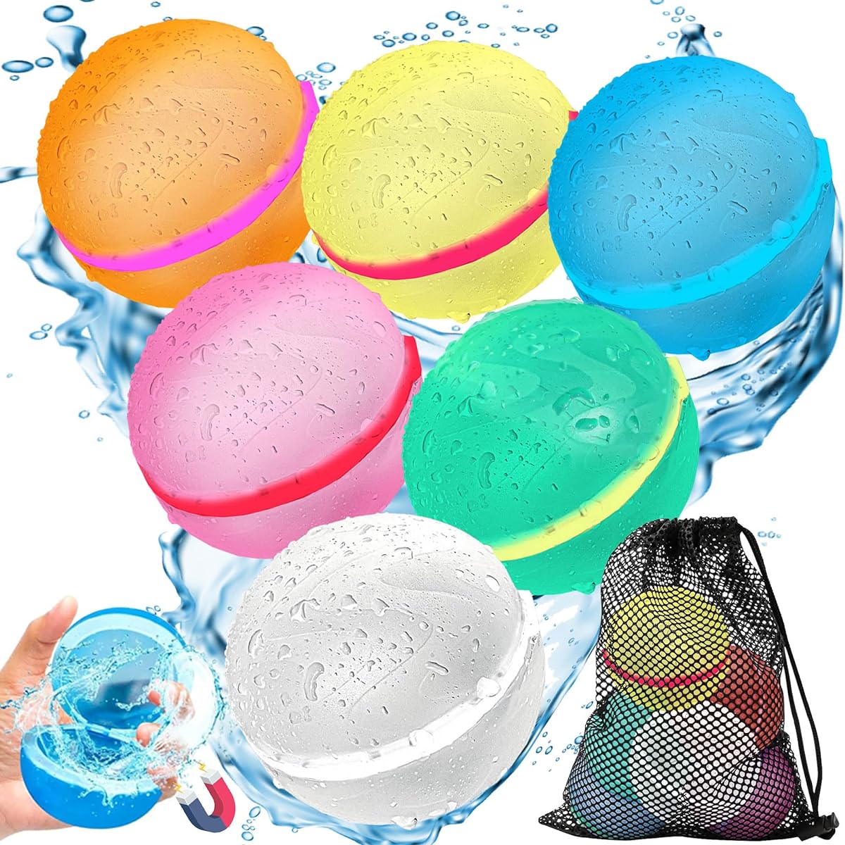 Reusable Water Balloons for Kids Beach Pool Water Play Toys for Boys Girls Outdoor Summer Toys for Kids Ages 3-12