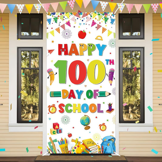 100th Day of School Banner White