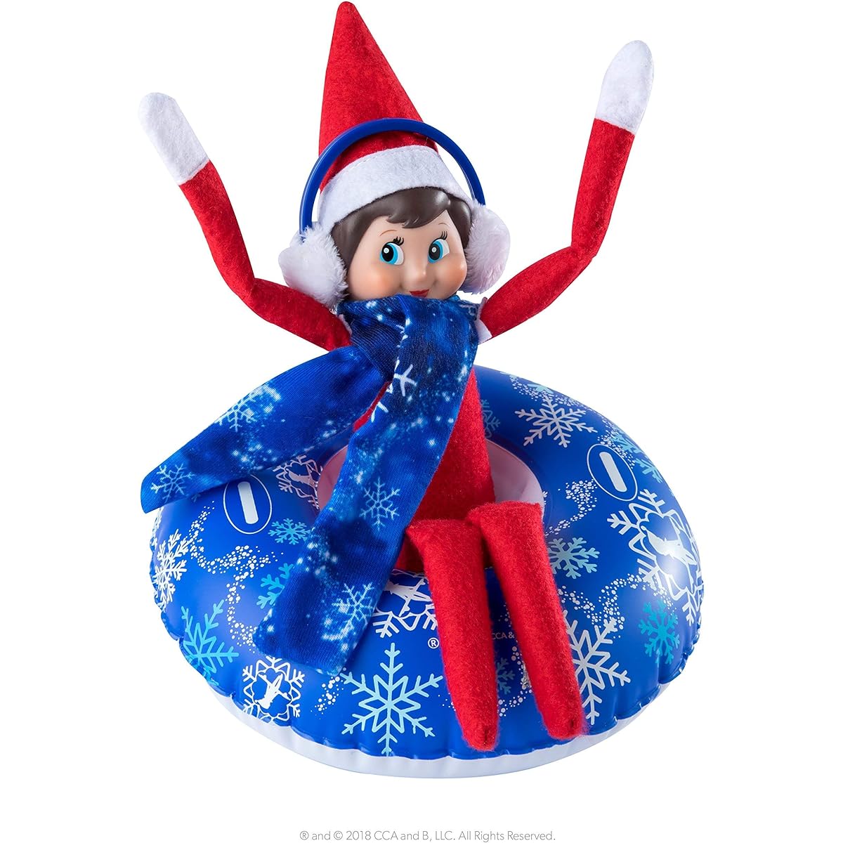 The Elf on the Shelf Total Tubular Snow Tube Set - Claus Couture Snow Tube, Snow Scarf, Earmuffs and 3 Piece Accessory Set - Dress Up Your Elf for Winter Ski Adventures and Snowy Day Fun