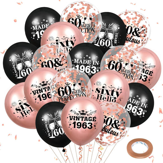 60 years old rose gold balloon