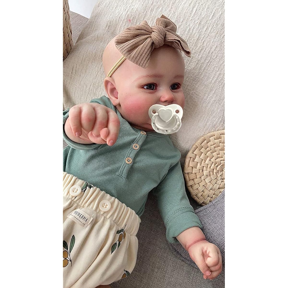 Big Reborn Toddler Baby Doll Girl 24 Inch Realistic Looking Soft Silicone Newborn Doll Lifelike Hairless Happy Bebe Weighted Cuddly Toy Gift for Kids