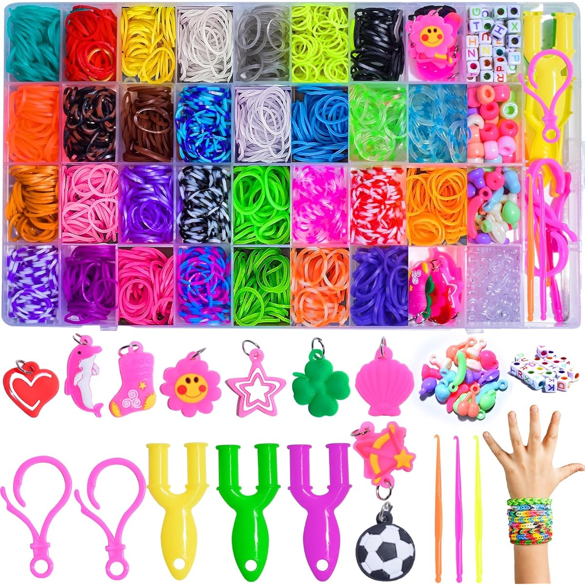 ECJWEI Rubber Band Bracelet Kit Loom Bracelet Kit - Rubber Band Bracelet Making Kit
