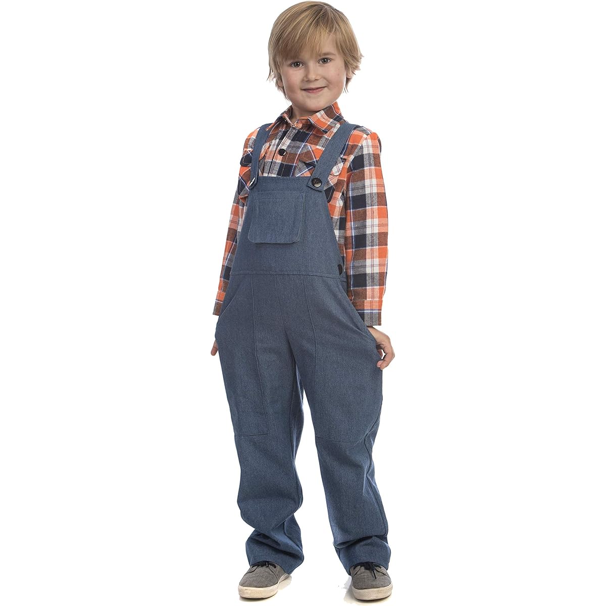 Dress Up America Farmer Costume for Kids - Farmer Overalls and Shirt for Boys and Girls
