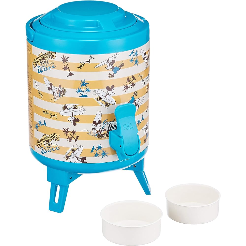 Pearl Metal Jug Tank Disney Water Jug 3L 1 Bottle Thermal/Cold Type with 2 Cups Mickey Mouse/Surf