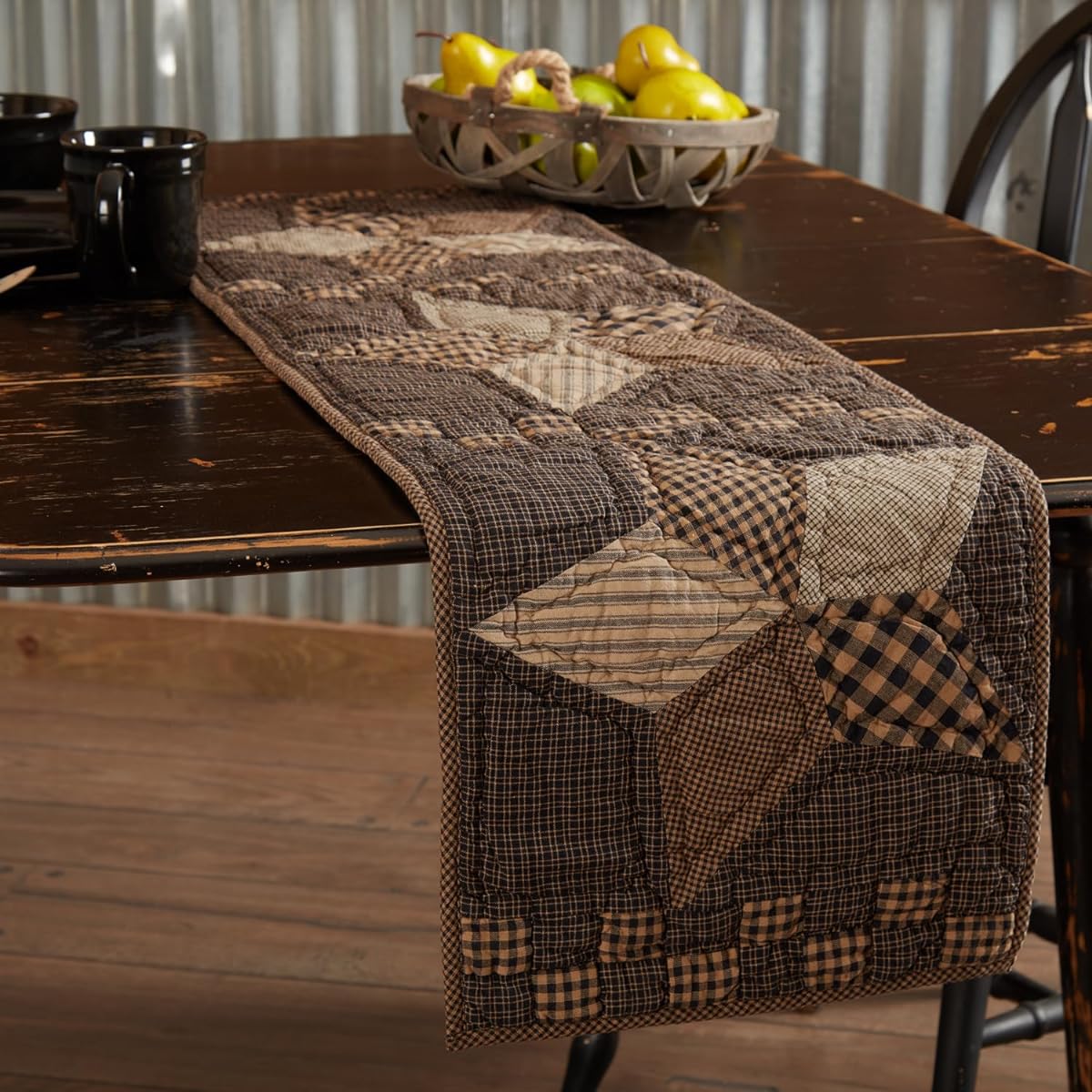 VHC Brands 9842 Farmhouse Stars Runner Quilt Style 13 x 48