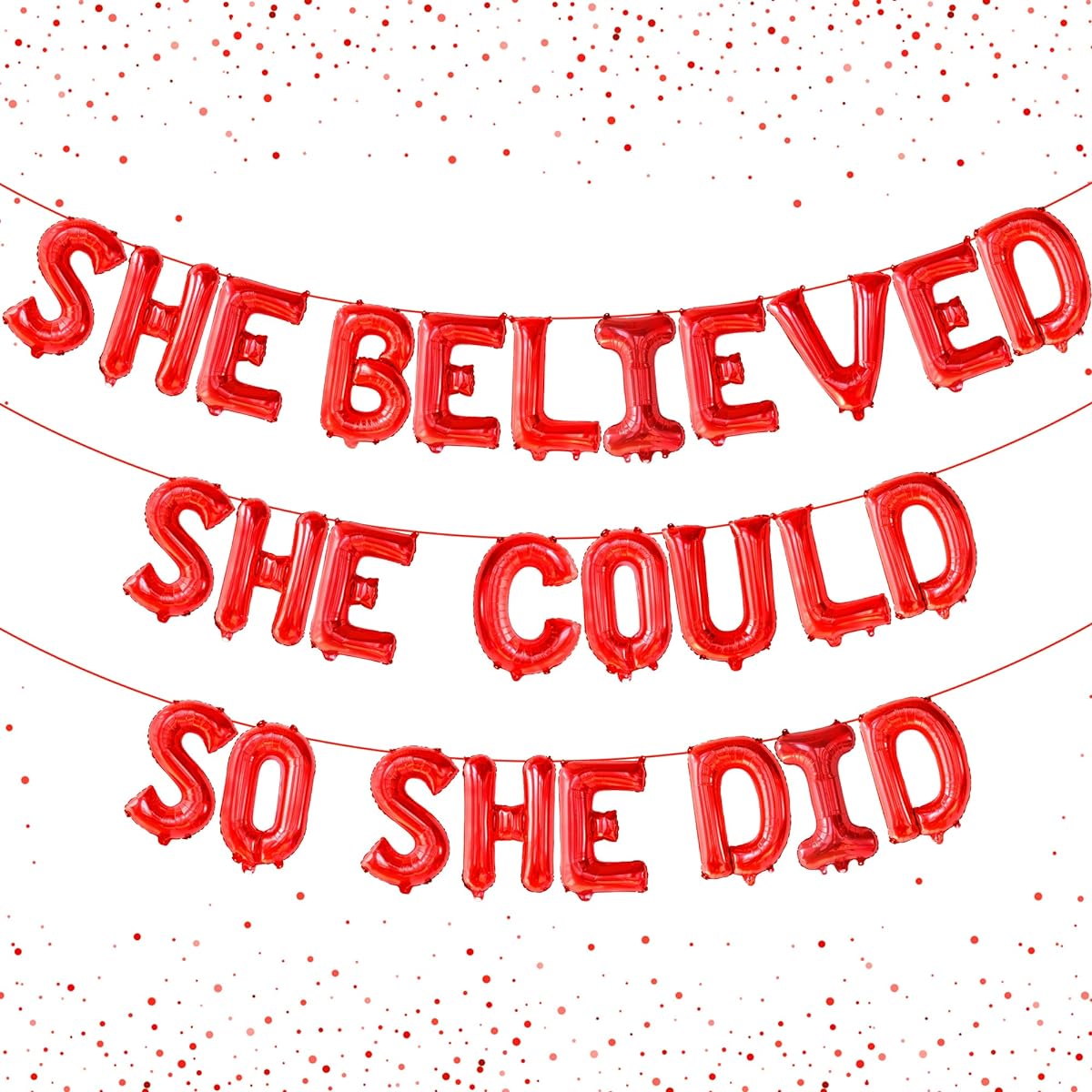 KatchOn, She Believed She Could So She Did Banner - Red 16" | Graduation Banner for Congratulations Decorations | Graduation Party Decorations 2024 | Nurse Graduation Decorations Class of 2024