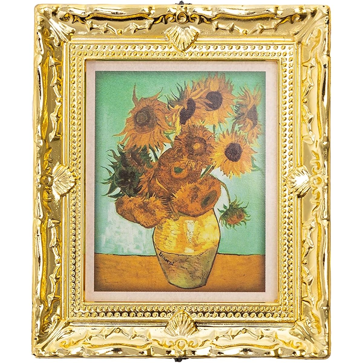 Neakomuki Dollhouse Accessories 1:12 Miniature Art Painting Picture Frame Antique Gilt Gold Frame for Dollhouse Fairy Garden
