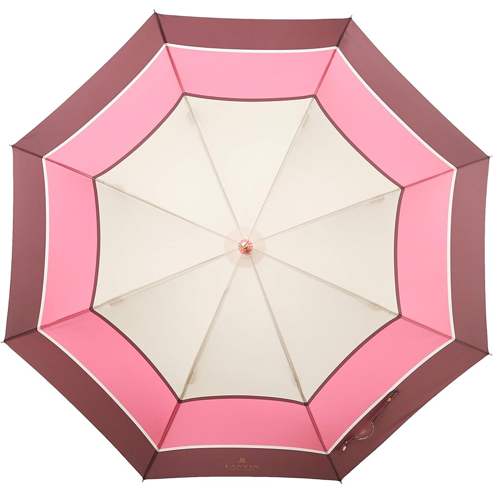 [Moonbat] LANVIN COLLECTION Rain Long Umbrella Lightweight 58cm Yarn-dyed Color Block Pink 4522408972391 Women's 21-083-10574-00-31-58 Pink Outer rib length 58cm