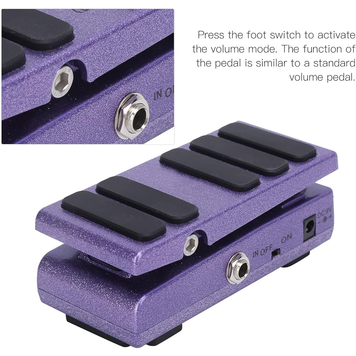 Guitar Effect Pedal, Bass Wah Vol Effect Pedal Purple 2 in 1 for Playing