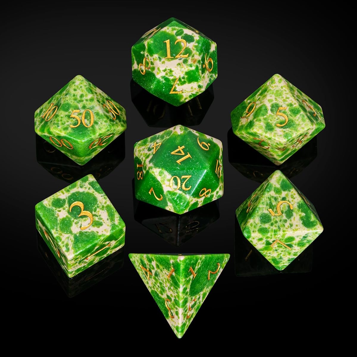 UDIXI Turquoise Gemstone Dice Set D&D Stone DND Dice Polyhedral Dice Set Dungeons & Dragons Role Playing Game MTG Tabletop Game