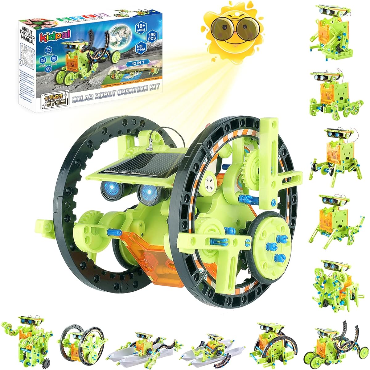 Kidpal Solar Power Kit Robotics Science Kit for Kids Ages 8 9 10 11 12 Boys & Girls Engineering Toys Build Your Own Robot Kit STEM Robot Building Kit for Teen Boys Ages 8 9 10