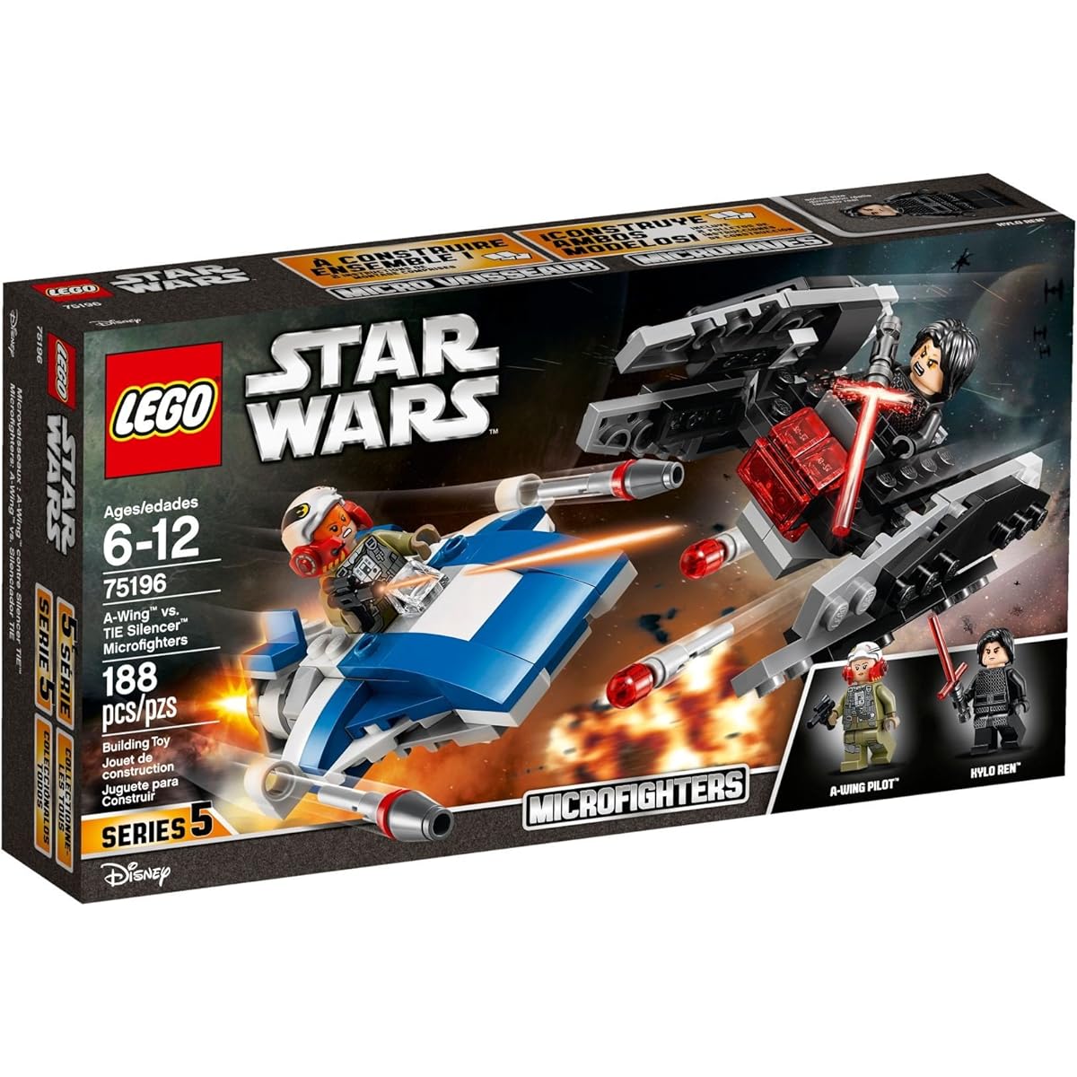 LEGO Star Wars A-Wing™ vs. TIE Silencer™ Microfighter 75196