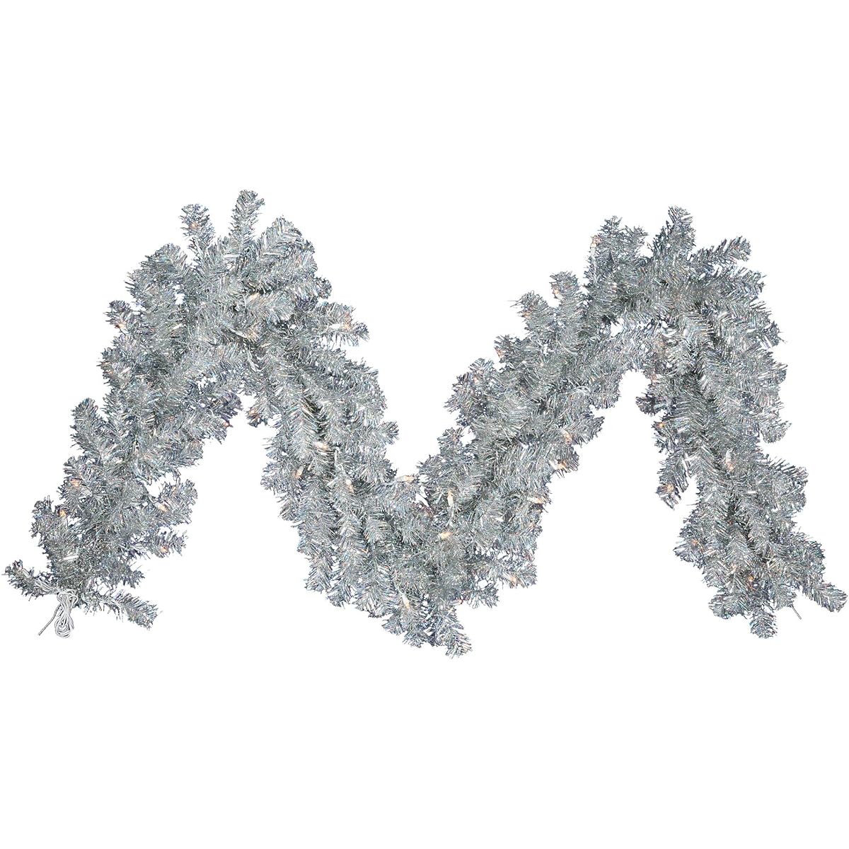 Vickerman B982313 Garland with 220 PVC Tips & 70 Duralite, 9' x 12", Clear/Silver