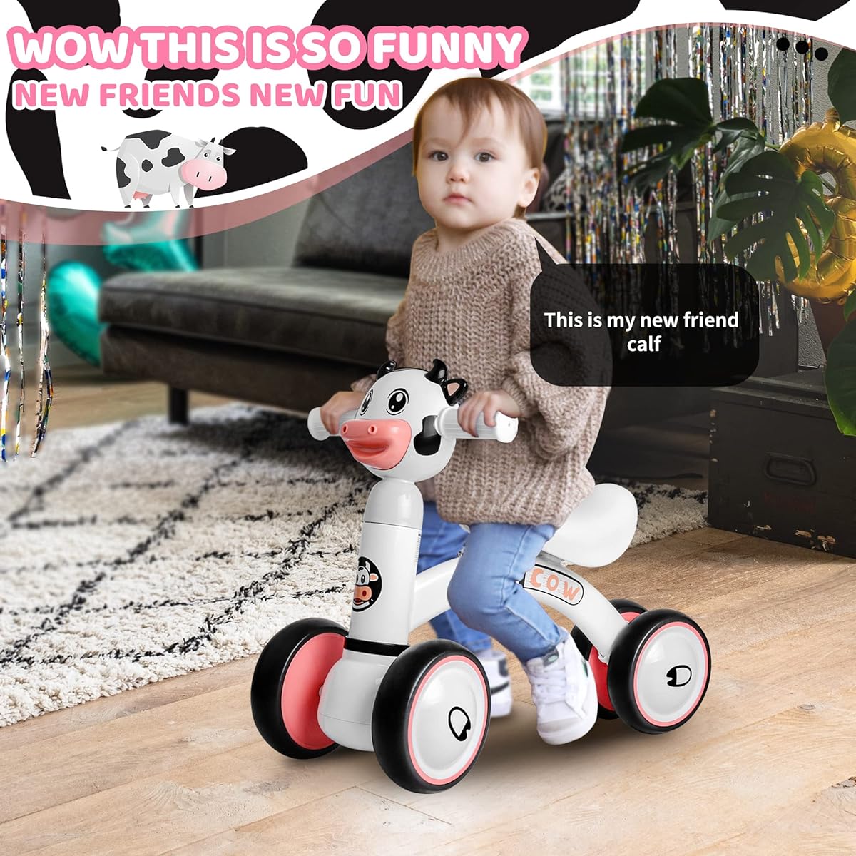 Afranti Baby Balance Bike 12-36 Months Boys Girls Toddler Kids Bike No Pedals 1 Year Old Birthday Gift Ride-On Walking Toy for 2-3.3 Feet Kids
