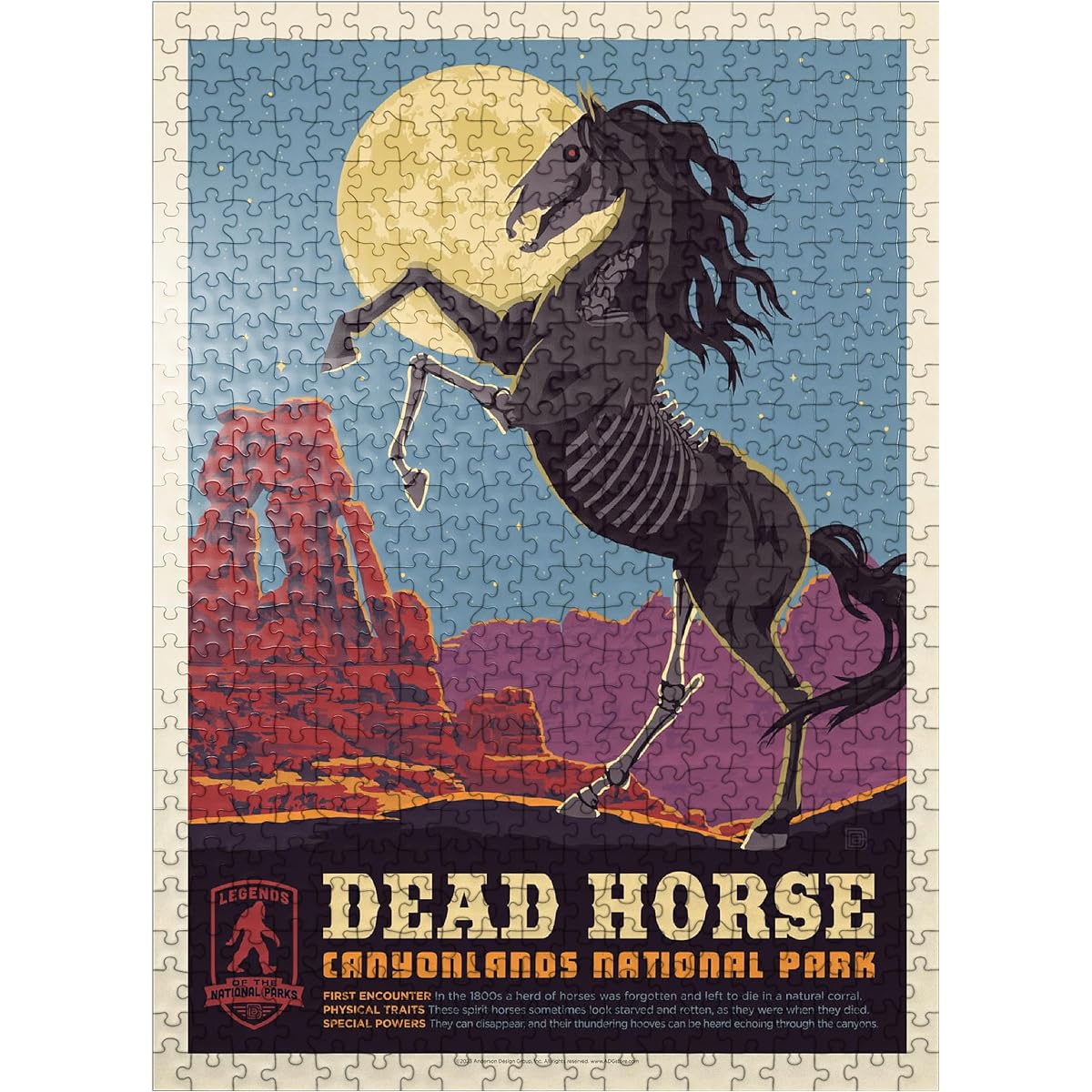 Legends of The National Parks: Dead Horse of the Canyonlands Vintage Poster - Premium 500 Piece Jigsaw Puzzle for Adults