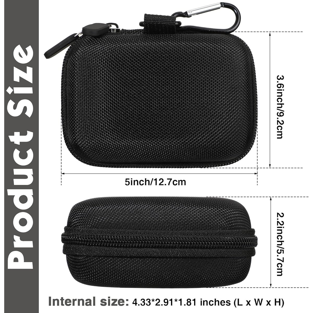 Sanwuta 2 Piece Playing Cards Case EVA Hard Travel Carry Case Classic Card Game Playing Cards Box (Cards Not Included) Black 4.33 x 2.91 x 1.81 Inches